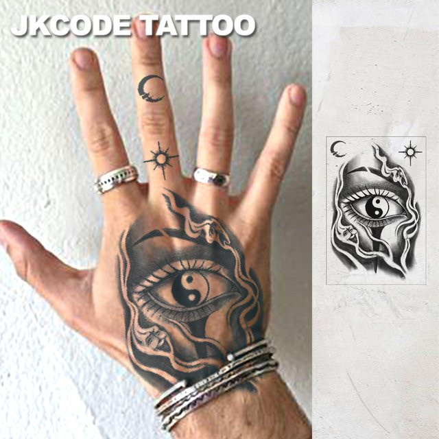 JKCODE TATTOO Temporäres Tattoo, Tai Chi Maskenmuster, Herren - Bild 1