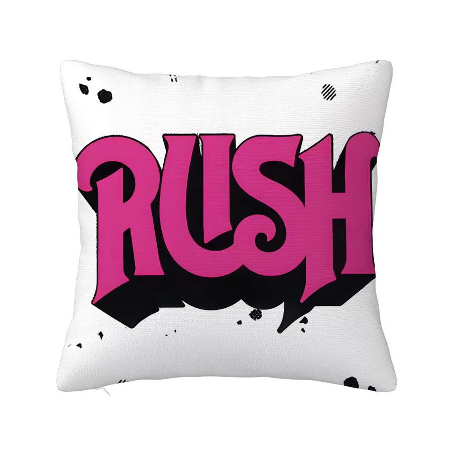 R-Rush RockK Band Kissenbezug aus weißem Bio-Leinen mit doppelseitigem Grafikdruck, B/T/H: 30 x 30 x 1 cm - Bild 6