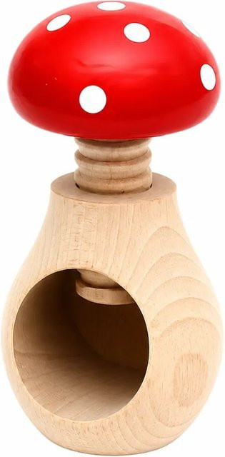Handgemachter Nussknacker Fliegenpilz von Dekohelden24 in Rot, Drehnussknacker mit Schraubgewinde, B/T/H: 6 x 6 x 10 cm - Bild 1
