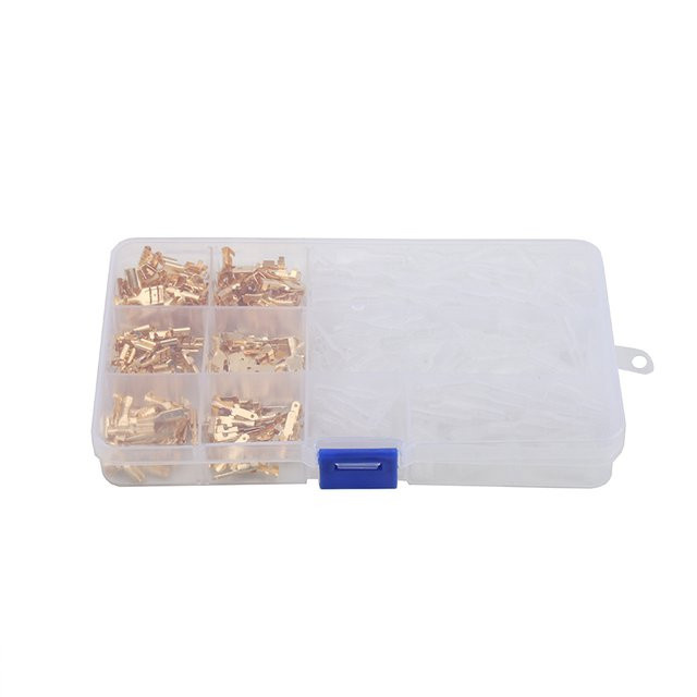 JORPETS Kabelverbinder Set mit 360 Stück Steckfedern und Steckclips in den Größen 2,8 mm, 4,8 mm und 6,3 mm inklusive Schutzhüllen und kaltgepresstem Klemmenblock - Bild 1