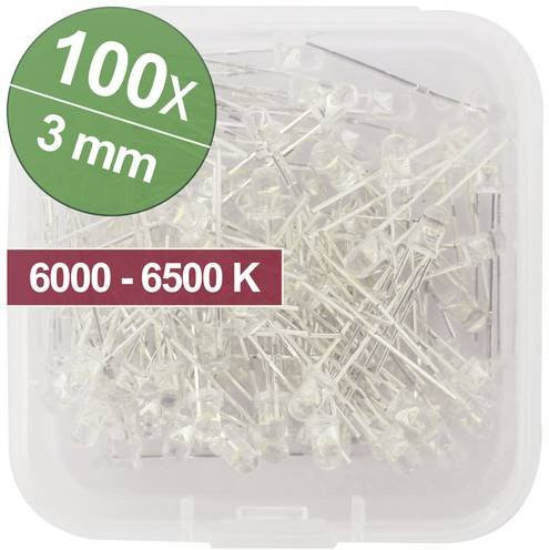 Quadrios LED-Sortiment Kaltweiß 3mm 20mA 3.0V aus Kunststoff - Bild 1