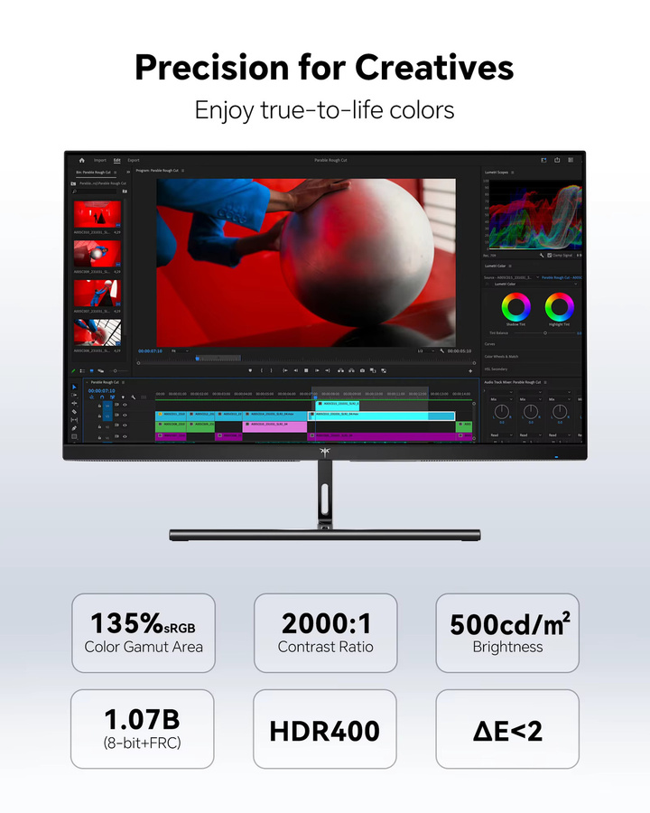 KTC 27 Zoll 5K Monitor mit IPS-Panel und 65 W USB-C Anschluss in Schwarz - Bild 4