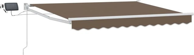 vidaXL Manuelle Gelenkarmmarkise mit LEDs in Taupe und Weiß aus Polyester und Aluminium - Bild 1