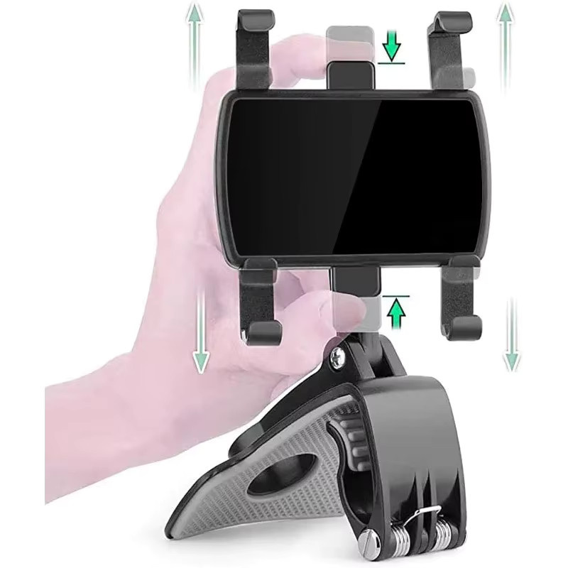 Mobiler Clip-Ständer für das Auto mit 360-Grad-Drehung, Handy-Halter für 4 bis 7 Zoll, Schwarz - Bild 6