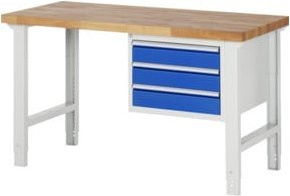 Rau Werkbank höhenverstellbar mit 3 Schubladen, B/T/H: 150 x 70 x 79-114 cm - Bild 1