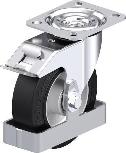 Blickle L-ALEV 125K-FI-FS Stahlblech-Lenkrolle in Silber, Rad-Durchmesser: 125 mm, Tragfähigkeit: 250 kg - Bild 1