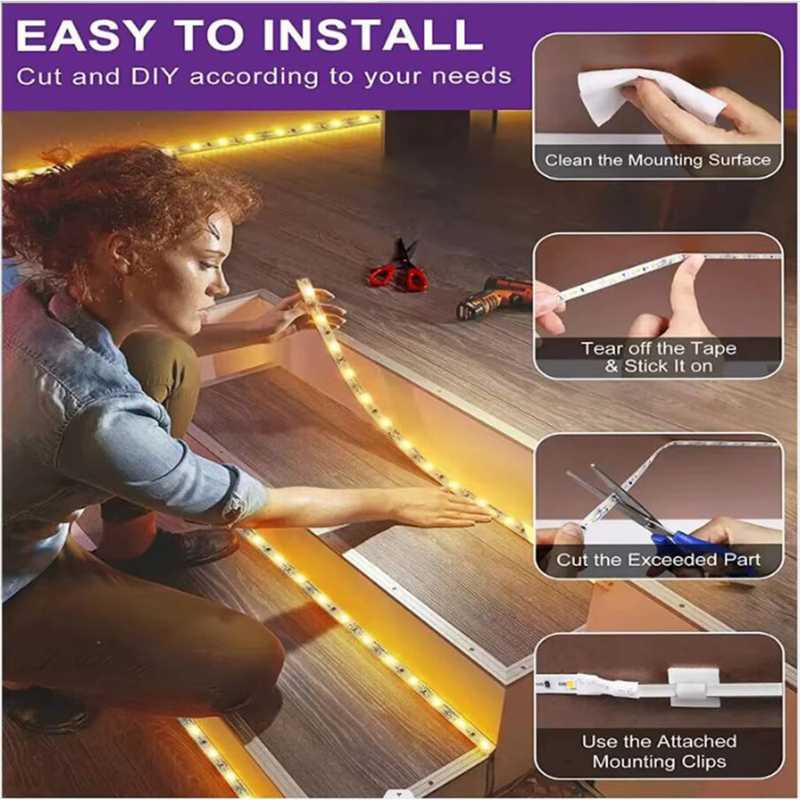HEGEHE RGBW LED-Streifen mit Touch-Funktion und USB-Anschluss, dimmbar, Weiß/Warmweiß/Blau, zur TV-Hintergrundbeleuchtung - Bild 4