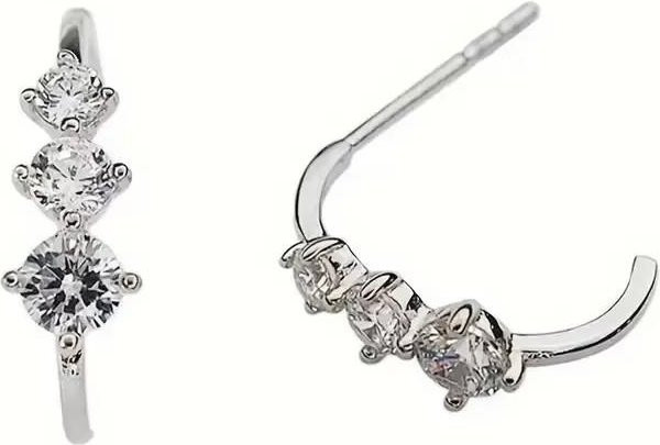 YIRAN Jewelry Ohrstecker, Zirkonia, Damen, weiß - Bild 1
