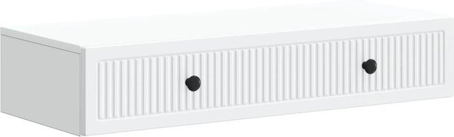 vidaXL Wandmontierter Beistelltisch in Weiß, modern und rechteckig, B/T/H: 87,5 x 34,5 x 17 cm - Bild 1