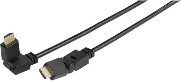 Vivanco High Speed HDMI Kabel mit Ethernet und 2x 360 Grad HDMI A Stecker, Schwarz, Länge: 1,5 m - Bild 1