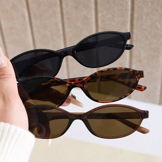 Retro-Sonnenbrille, oval, Vollrand, Kunststoff, Damen - Bild 1
