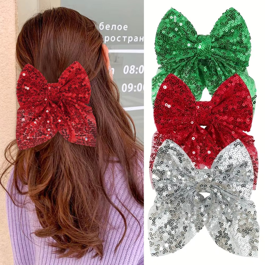 KIDS BOWS Haarspangen, 3 Stück, Glitzer, einfarbig, Damen und Mädchen - Bild 2