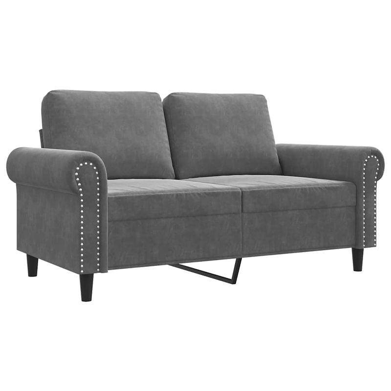 Vidaxl 2-Sitzer Sofa in Grau mit Samtbezug und Metallgestell, Breite: 120 cm - Bild 2