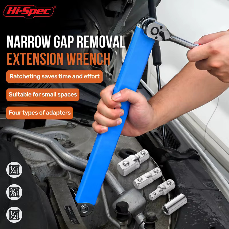 Hi-Spec Offset Ratsche und Drehmoment Verlängerung Wrench Set Mechanische Werkzeuge Steckschlüssel Set für Auto und Handwerk - Bild 2