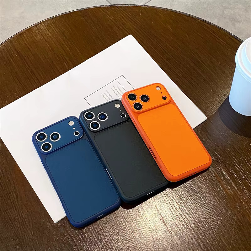 Stoßfeste Lichee-Leder-Handyhülle mit großem Fenster für Apple iPhone 17 16 15 14 13 Pro Max in Blau oder Schwarz - Bild 2