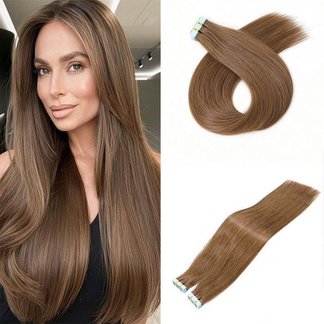 Bfirehair Tape-In-Echthaarverlängerungen, blondes Highlight, 50,8 cm, Damen - Bild 1