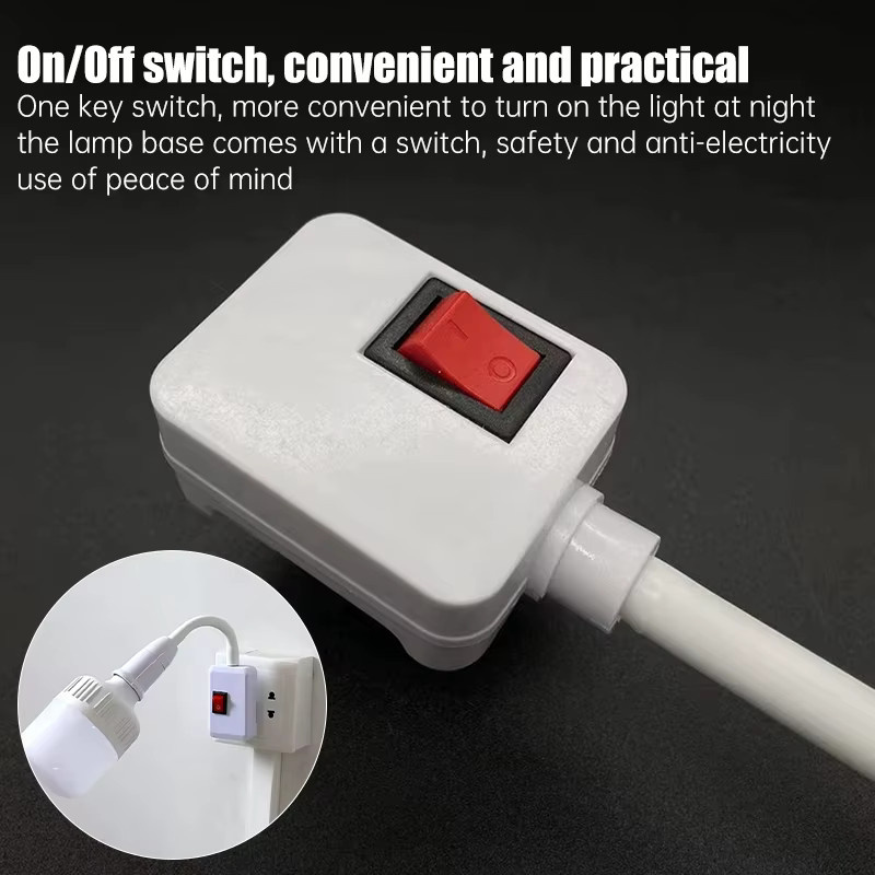 Szaoju E27 Lampenfassung mit Schalter und EU-Stecker, weiß, Tischlampe Basis für LED-Leuchtmittel - Bild 5