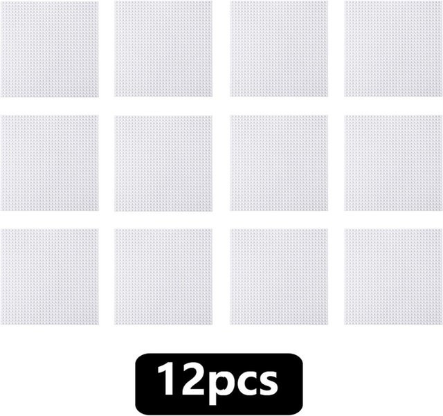 Yiran toy Grundplatten Bausteine Konstruktionssteine 12-teiliges Set weiß - Bild 1