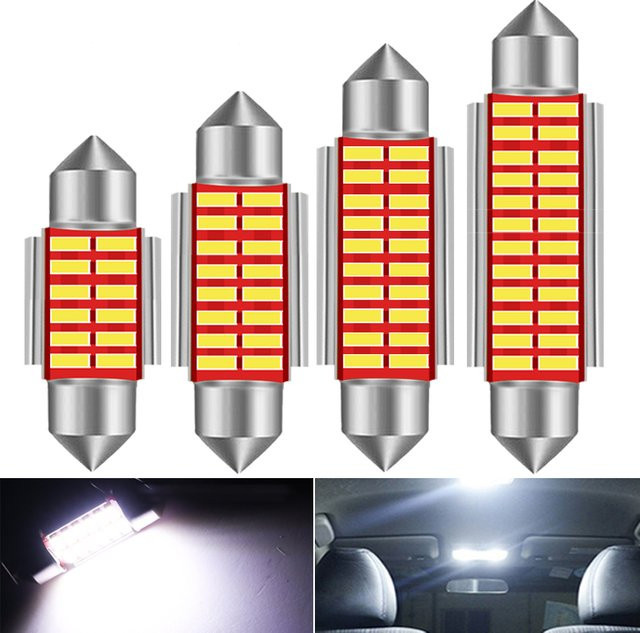 Neallor LED Girlande C5W C10W Set für Auto Innenraum, Dome- und Leselicht, Weiß, DC 12V, Canbus-kompatibel - Bild 1