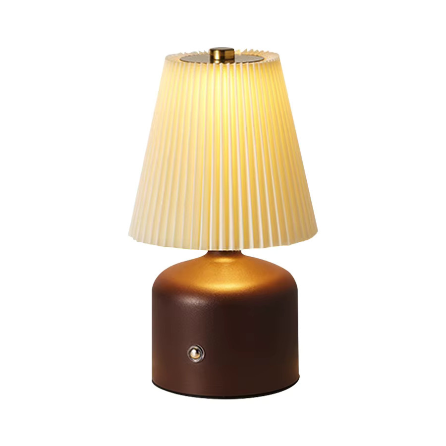 MeeToo Plissee LED Tischlampe in Braun mit Touch-Funktion, dimmbar und wiederaufladbar - Bild 6