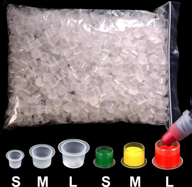 PEPAX Tattoo Ink Cups Caps, 100 Stück, Einweg Microblading Pigment Halter - Bild 1
