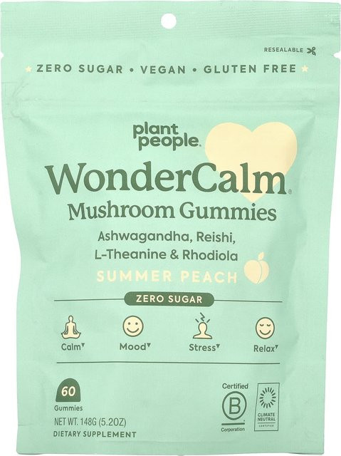 Plant People Wonder Calm Pilzgummis Sommerpfirsichgeschmack 60 Stück - Bild 1