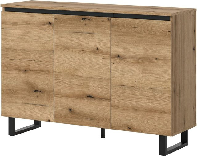 Inn.Furn Sideboard Gelia in Eiche und Schwarz mit Soft-Close-Schubladen, B/H/T: 120 x 84 x 36 cm - Bild 1