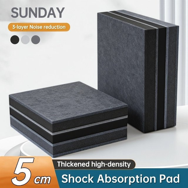Graue Schallabsorptionsmatte aus 3-Schicht-Schaumstoff mit 5 cm Dicke zur Lärmreduzierung und als Anti-Vibrations-Matte für den Innenraum oder als Klavierunterlage - Bild 1