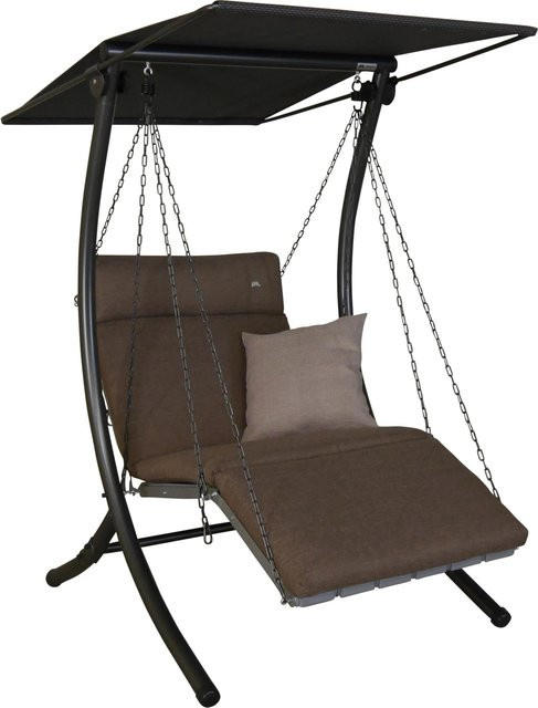 Angerer Hollywoodschaukel 1-Sitzer Luxus Smart in Olive mit Sonnen canopy und Polstern - Bild 1