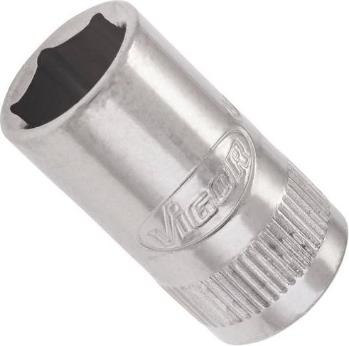 Vigour Steckschlüsseleinsatz V2421N mit Außensechskant-Profil 9 mm und 1/4 Zoll Antrieb in Silber, Gesamtlänge: 25 mm - Bild 1