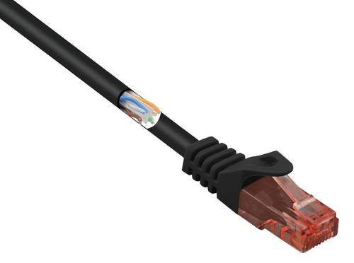 Renkforce RF-5044002 RJ45 Patchkabel CAT 6 U/UTP Ethernet LAN, Schwarz, Länge: 10,00 m - Bild 1