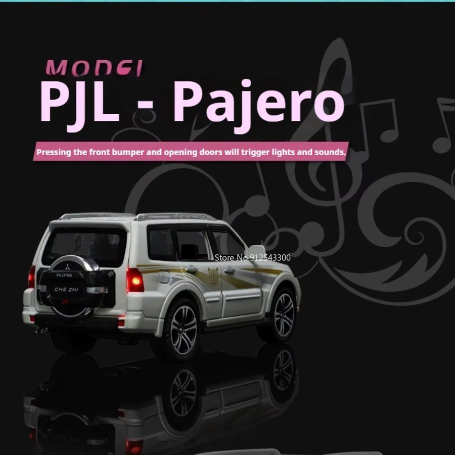 RMZ city Pajero EVO Automodell, 1:32, mit Licht und Sound, Druckguss-Fahrzeug - Bild 3