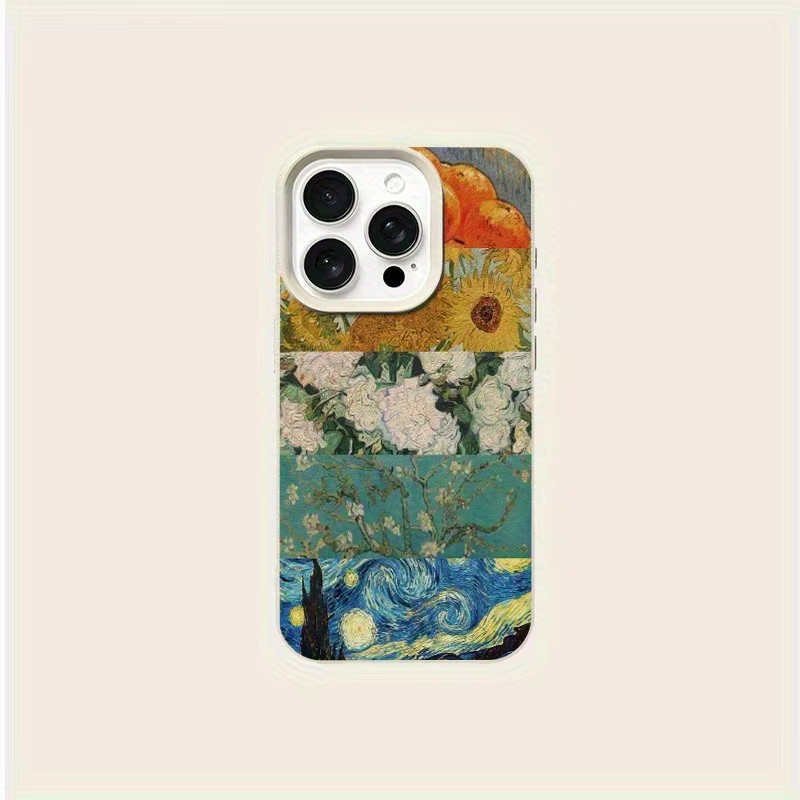 Handyhülle mit Ölgemälde-Mosaik-Aufdruck für Apple iPhone 17, 16, 15 Serien in Beige und Multicolour - Bild 4