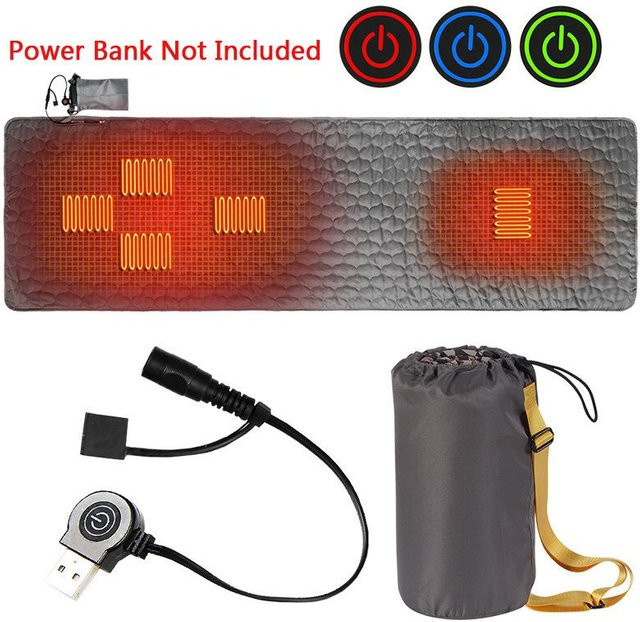 USB-elektrisch beheizte Schlafsackeinlage von Beautiful Bag für Camping und Reisen mit 5 Heizzonen in Grau - Bild 1