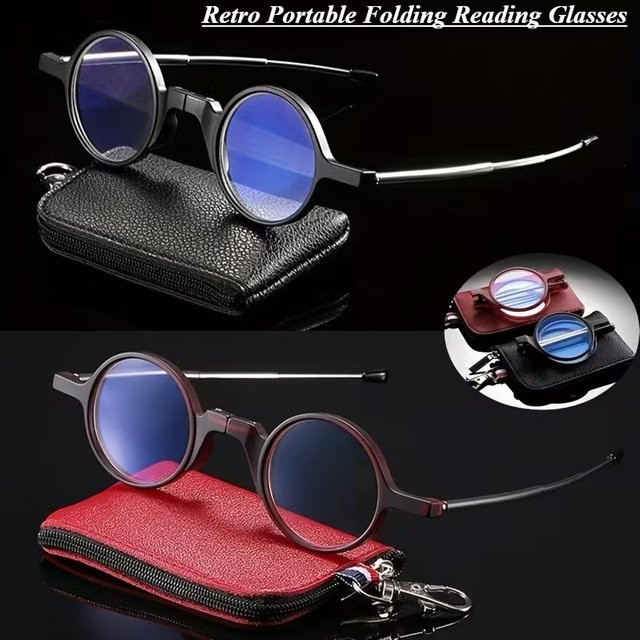 EIDEHUA Lesebrille, Rund, Vollrand, Metall, Schwarz, Unisex - Bild 1