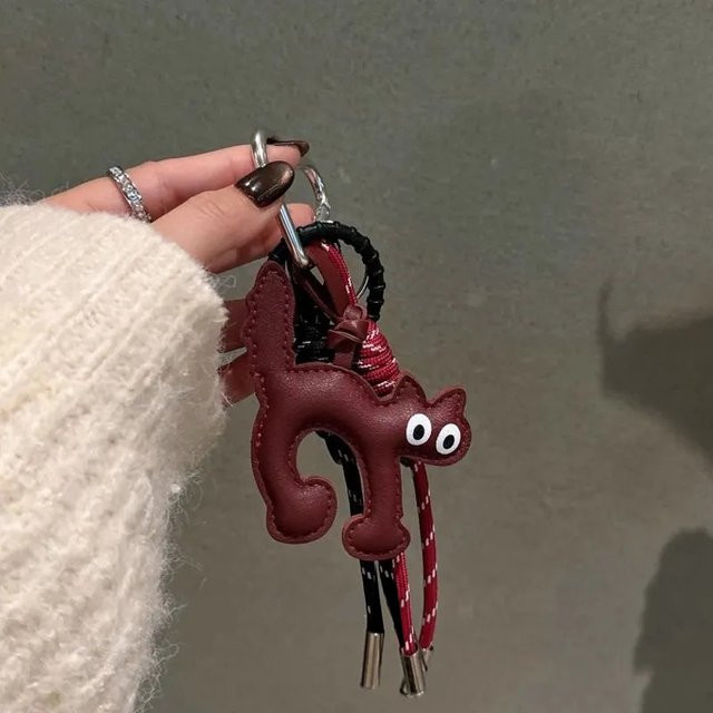 Yogodlns Schlüsselanhänger Leder, Katzenform, Unisex - Bild 1