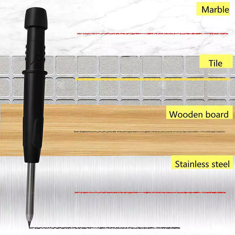 Longlife Automatischer Bleistift aus Metall mit integriertem Spitzer und Taschenclip in Schwarz oder Rot - Bild 2