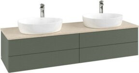 V&B Waschtischunterschrank Antao mit Frontstruktur in Grau, Wandmontage, Breite: 160 cm, Tiefe: 50 cm - Bild 1