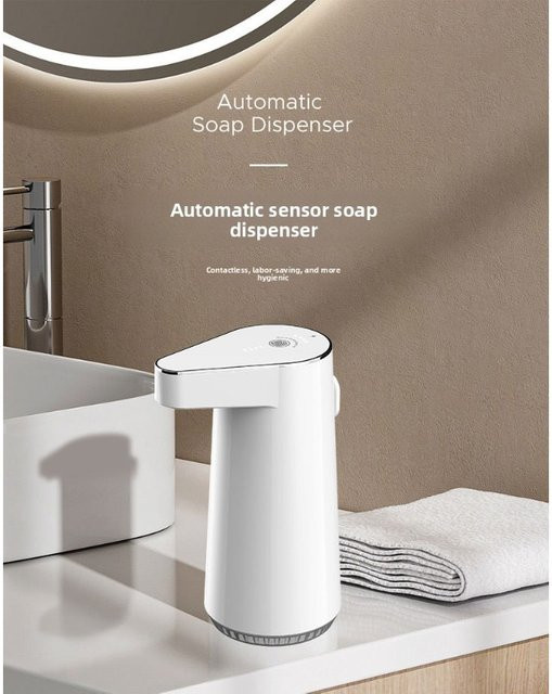 LAOPAO Wandmontierter Intelligenter Sensor-Schaumspender in Weiß, Wiederaufladbarer berührungsloser Seifenspender mit mehreren Geschwindigkeiten für Zuhause und Hotel - Bild 1