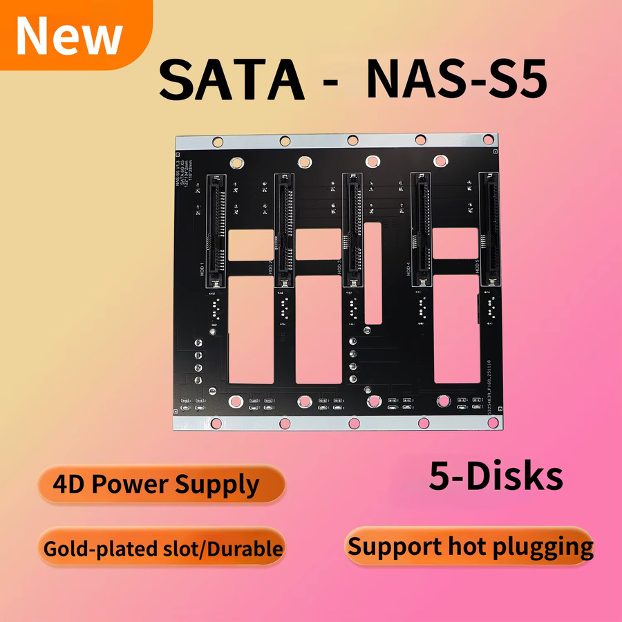 ADT-Link 6G Hochgeschwindigkeits-SATA-Festplatten-Erweiterungskarte Backplane in Schwarz für PC, NAS und Server - Bild 3