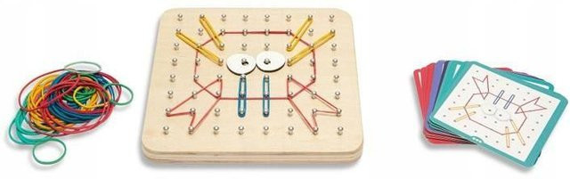 Montessori Geoplan Holz-Manipulationsbrett, Holz, Bunt / Mehrfarbig - Bild 1