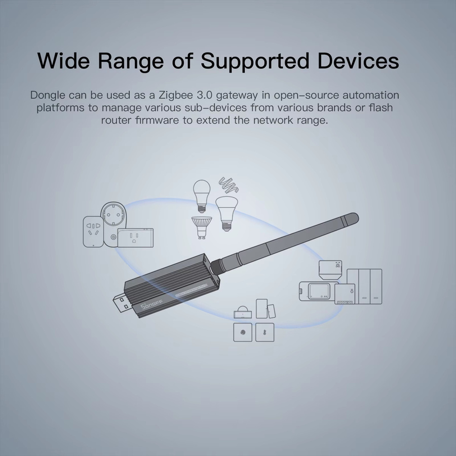 SONOFF ZBDongle-P Zigbee 3.0 USB-Stick Plus in Schwarz als universelles Gateway und Koordinator kompatibel mit ZHA und Zigbee2MQTT für ZBMINI und SNZB-Geräte - Bild 4