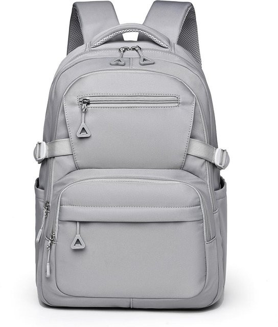 Weft Oxford Rucksack für 14 Zoll Laptops in Grau mit großer Kapazität für Schule und Reisen - Bild 1