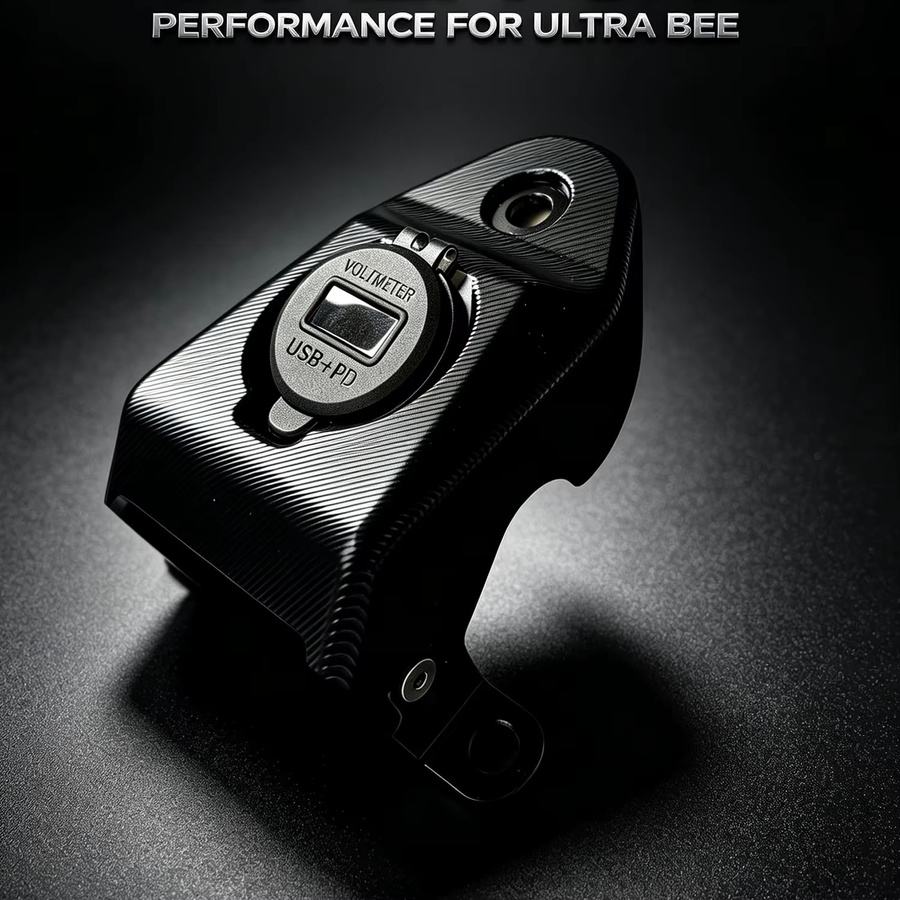 CNC Aluminium USB & PD Schnellladungs-Halterungsabdeckung für Ultra Bee, Wasserdicht, QC3.0 Typ-C PD Stromanschluss, Eloxiert - Bild 2