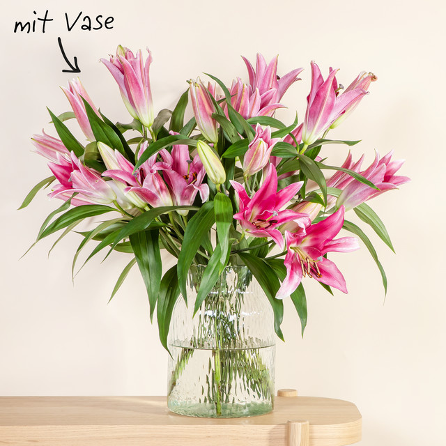 BLUME2000 Lilien Rosa 10 Stiele Größe L - Bild 1