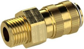 Riegler Schnellverschlusskupplung NW 5 aus Messing in Gold mit G 1/8 AG - Bild 1