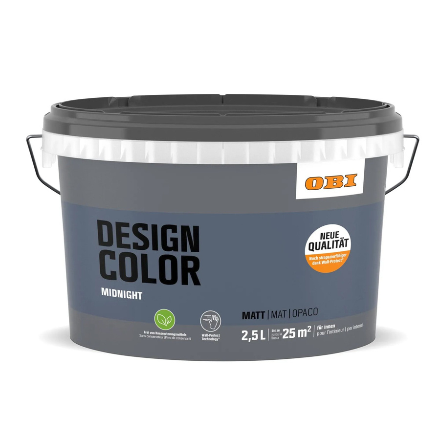 OBI Design Color Dispersionsfarbe auf Wasserbasis in Mitternachtsblau, 2,5 l - Bild 2