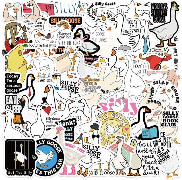 50 Stück wasserfeste Cartoon-Enten-Graffiti-Aufkleber in Multicolour für DIY-Dekoration von Gitarren, Notizbüchern und Gepäck von AnimeWorlds Store - Bild 1