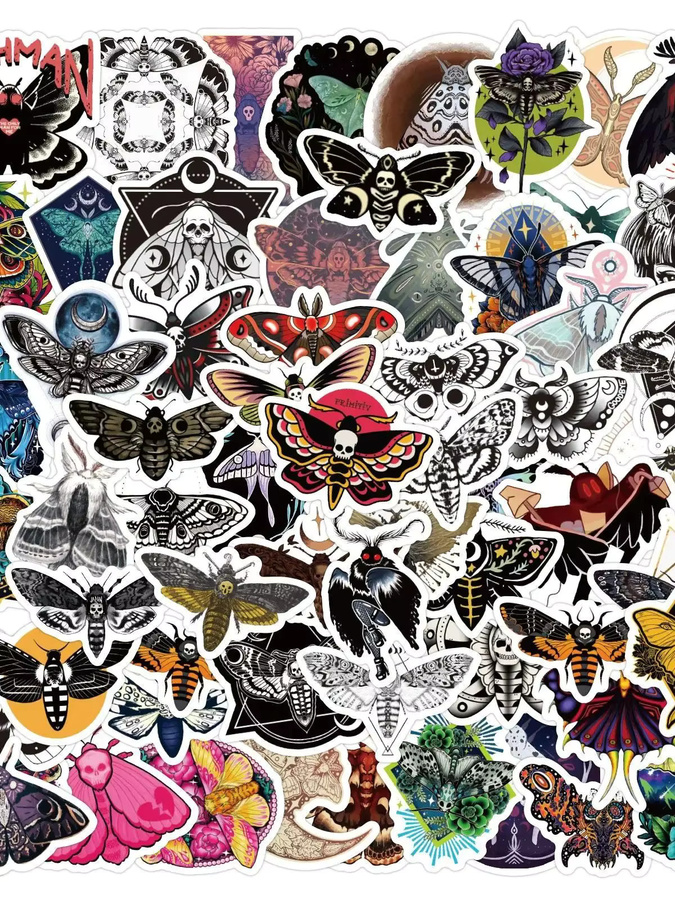 GOGOTU Dark Series Ghost Moth Horror Cartoon Aufkleber, 60-teiliges Set - Bild 5