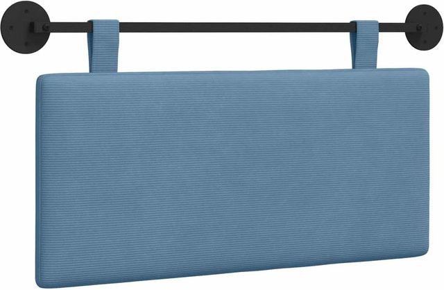 vidaXL Hängendes Kopfteil aus Cordstoff in Blau mit Streifen, Breite: 90 cm, Höhe: 55 cm - Bild 1